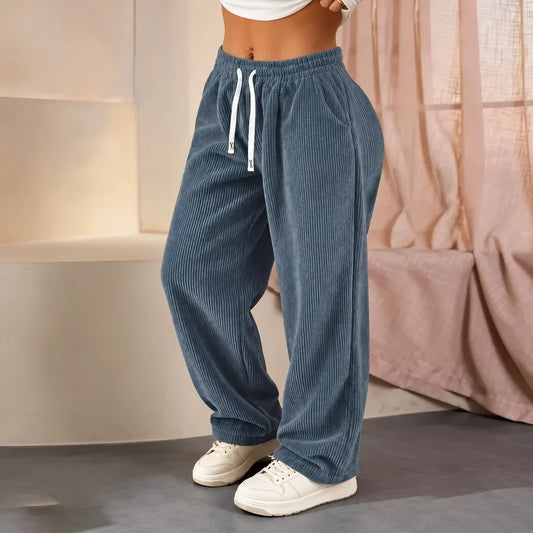 🔥Bestseller 🏆 Einfarbige Cordhose für Damen mit geradem Bein