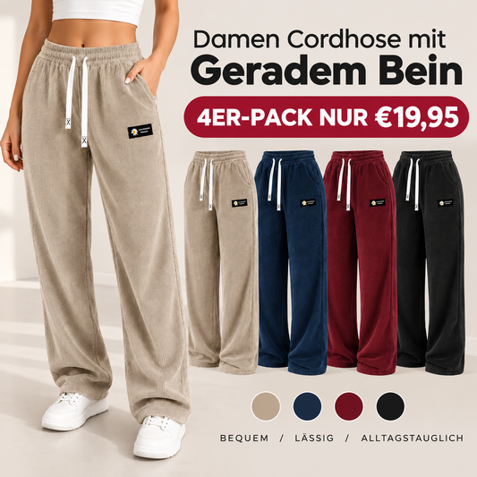 🔥Bestseller 🏆 Einfarbige Cordhose für Damen mit geradem Bein